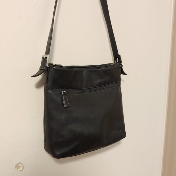 Tignanello Leather Shoulder Hobo Bag Black - Picture 3 of 10